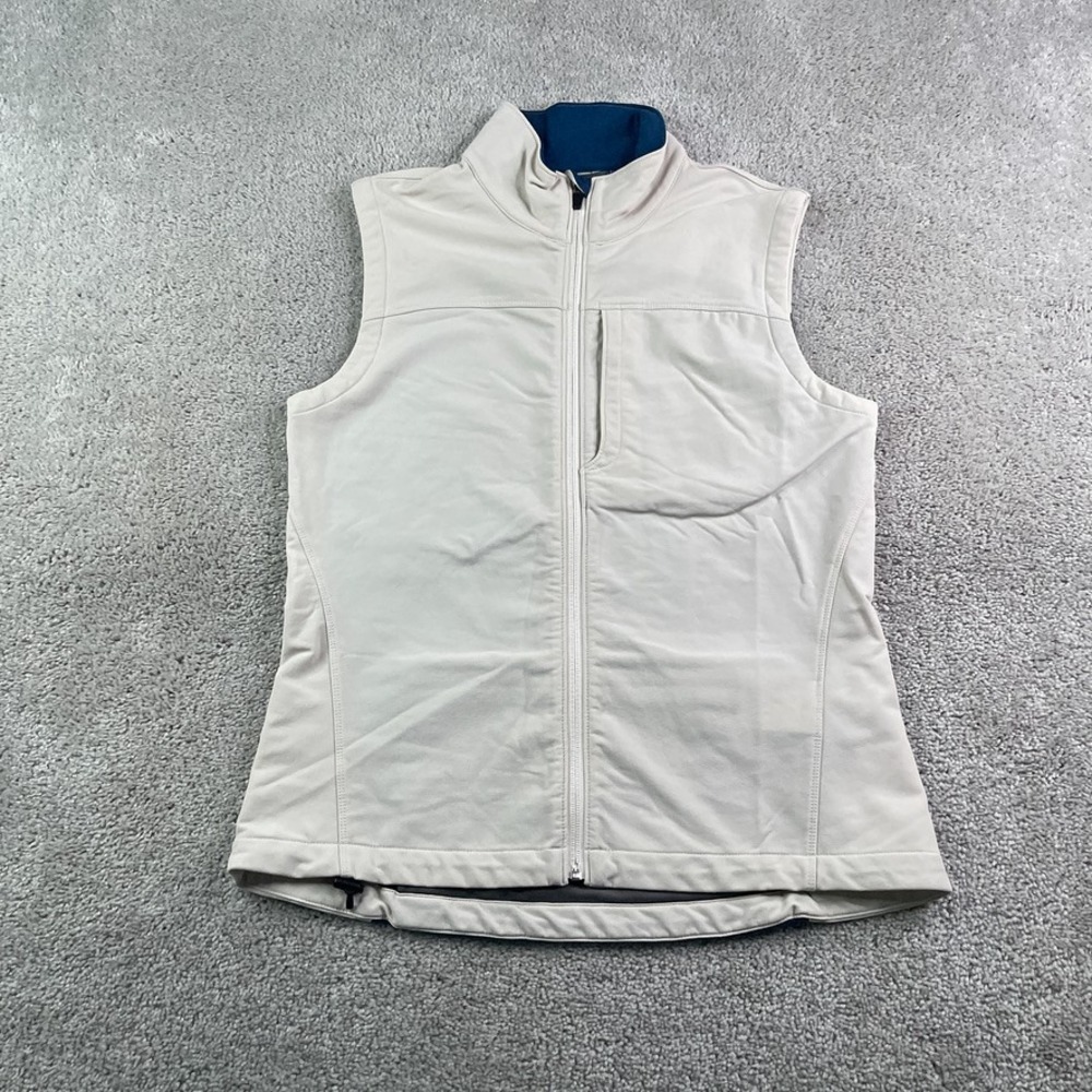 Ibex Vest Womens Medium Cream Blue Breakaway 2 Climawool Merino Wool Full Zip